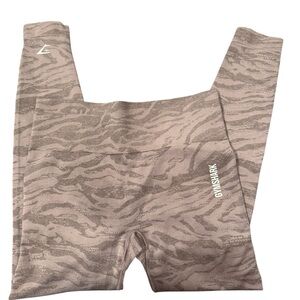 Gymshark Taupe Zebra Pattern Leggings